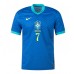 Echipament fotbal Brazilia Vinicius Junior #7 Tricou Deplasare Copa America 2024 maneca scurta